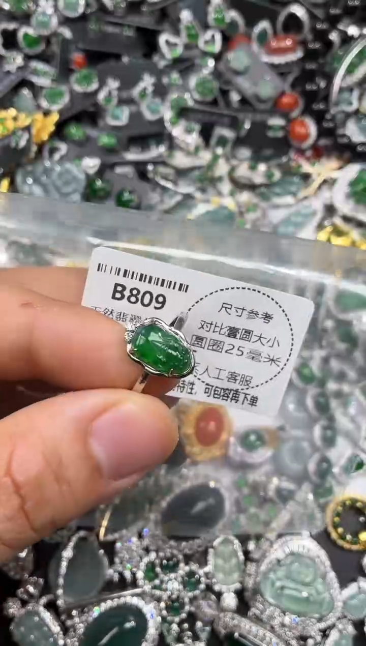 颈饰未镶嵌翡翠B809戒指