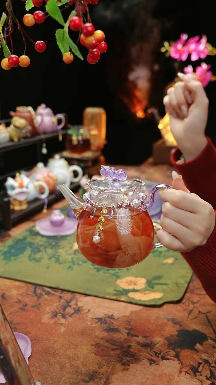 【闪购商品】紫色铃兰花茶壶+链子