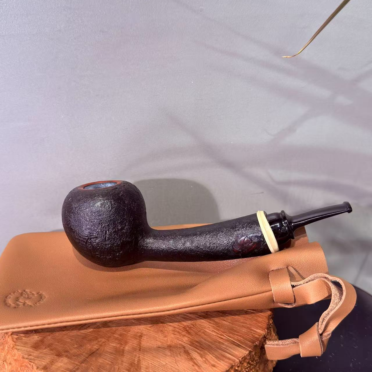 我本亲工 石楠木手工烟斗经典长腿橡果