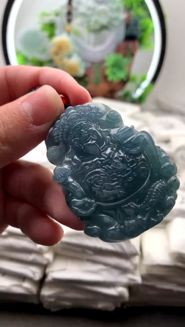 【闪购商品】翡翠颈饰未镶嵌财神【品质一般能接受再拍】