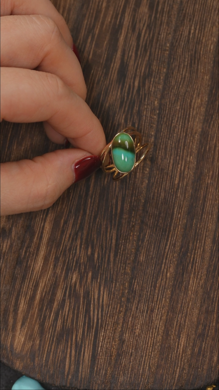 【闪购商品】绿松石戒指18K金镶嵌1