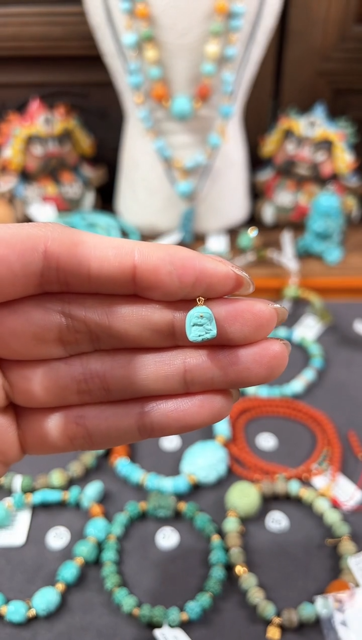 【闪购商品】绿松石提溜18K金镶嵌绿松石提溜