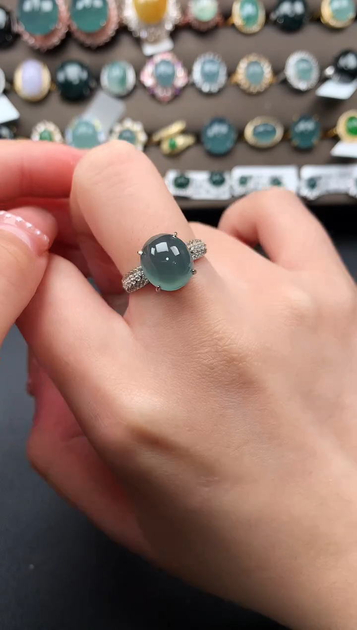 【闪购商品】翡翠戒指银S925镶嵌52141