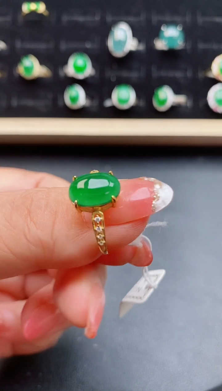 【闪购商品】翡翠戒指银S925镶嵌12112