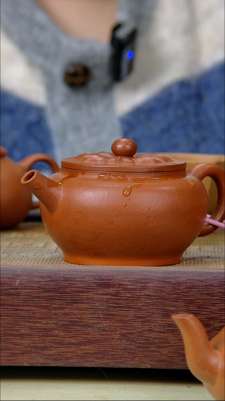 【闪购商品】朱泥莲灯微微封釉190cc