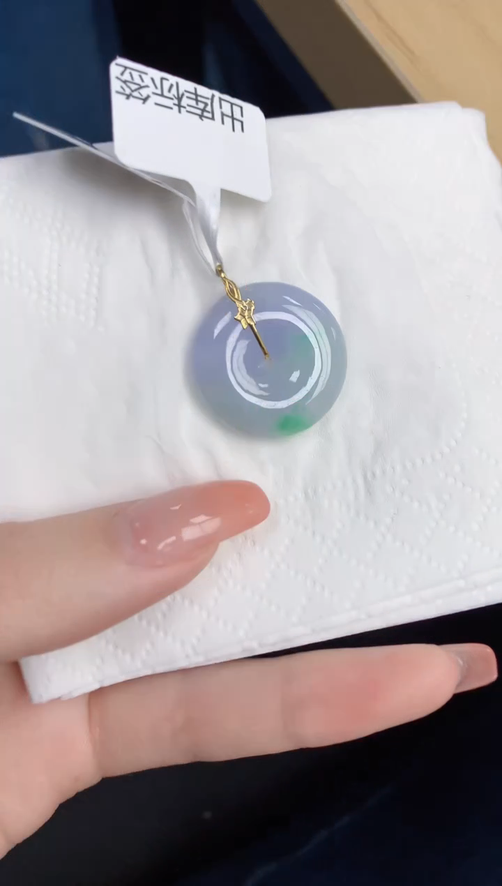 【闪购商品】翡翠颈饰18K金镶嵌天然缅甸翡翠A货