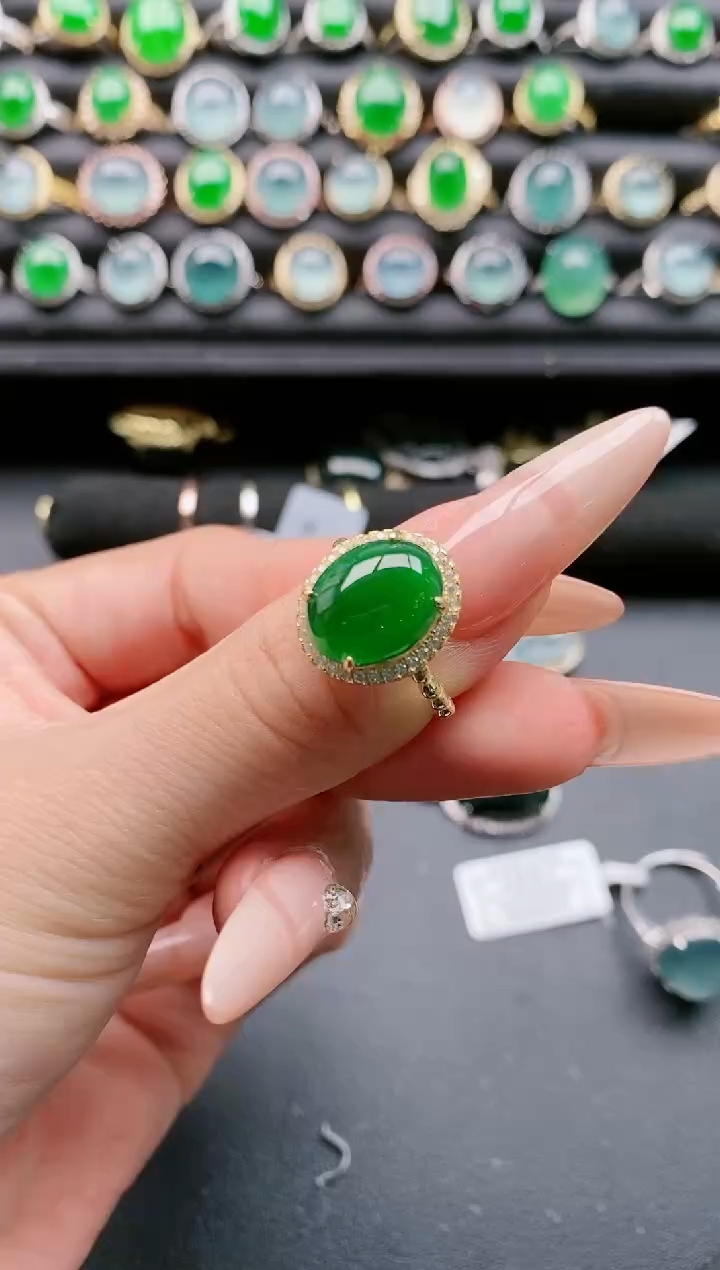 【闪购商品】翡翠戒指银S925镶嵌11111