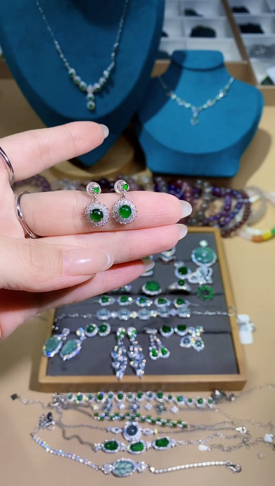 【闪购商品】翡翠耳饰银S925镶嵌多样性 发其一【49】