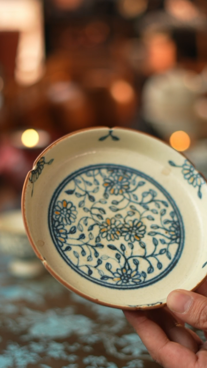 【闪购商品】茶诵手绘青花小野菊壶承