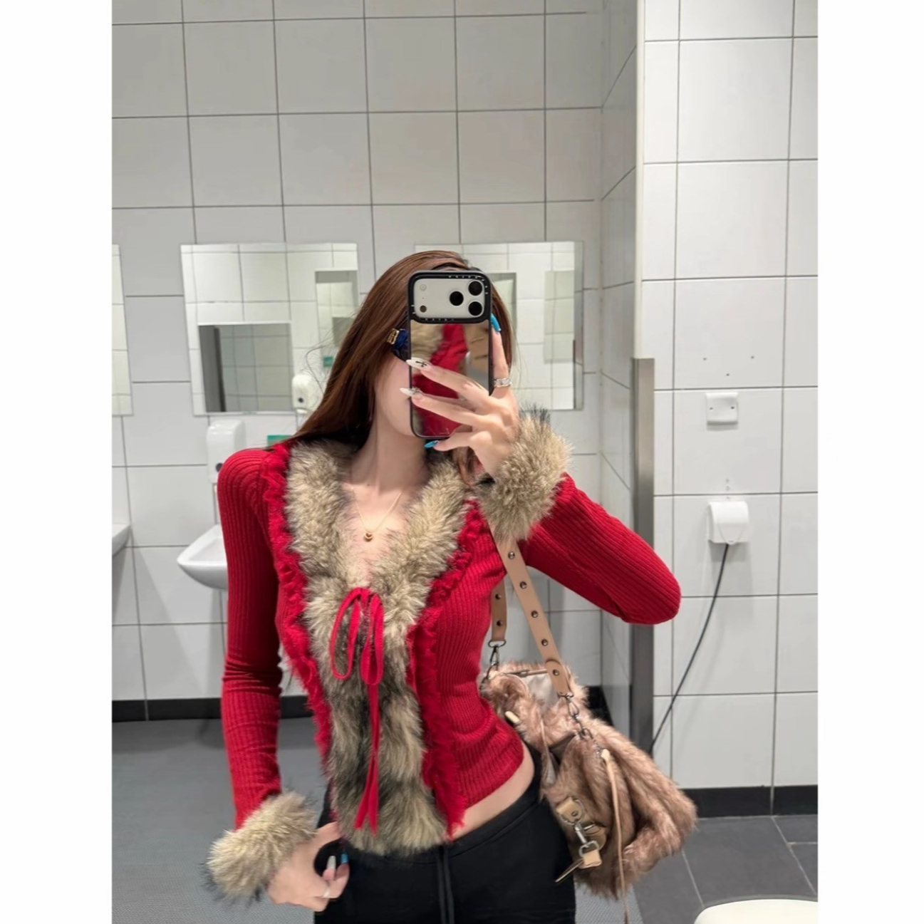 【名门盛宴】法式氛围感纯欲风性感温柔修身打底上衣女-8088