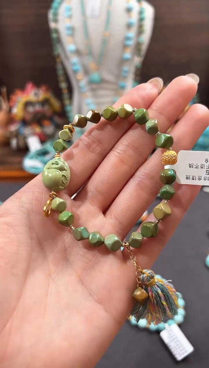 【闪购商品】绿松石手链18K金镶嵌绿松石手链