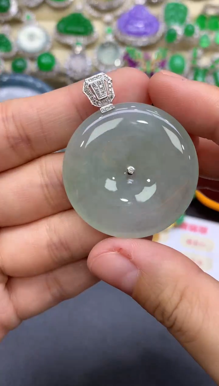 颈饰18K金镶嵌翡翠193-中国好珍宝