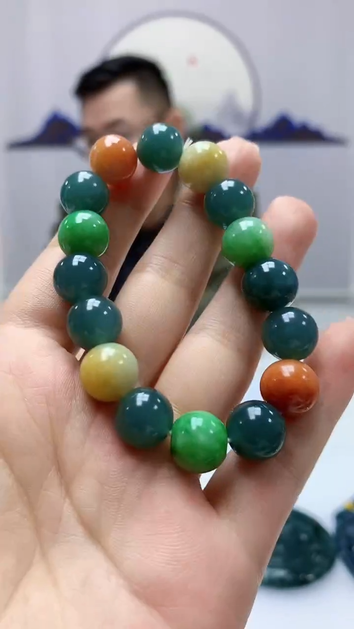 【闪购商品】定制翡翠未镶嵌5152ms-毛货163手串