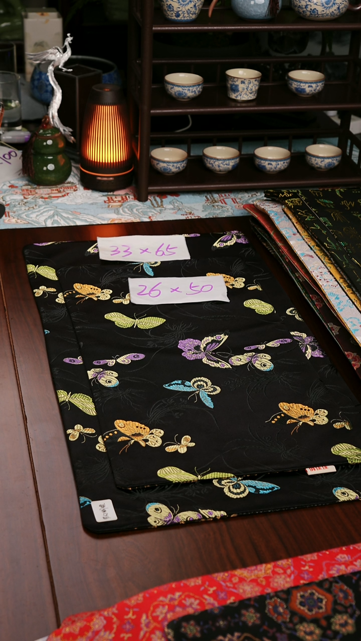 【梦幻蝴蝶双面】中国风干泡织锦茶席33*65