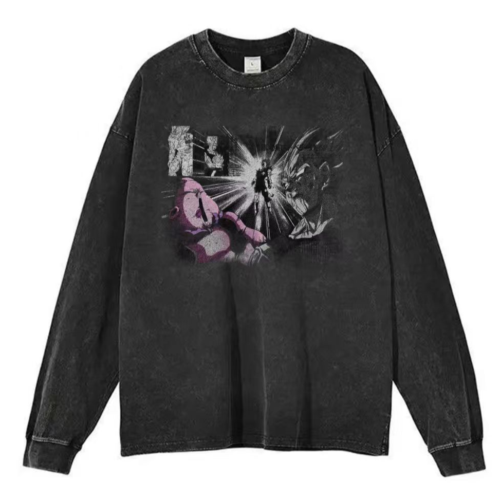 【自爆贝吉塔】做旧水洗秋冬重磅纯棉长袖宽松280g手绘设计款