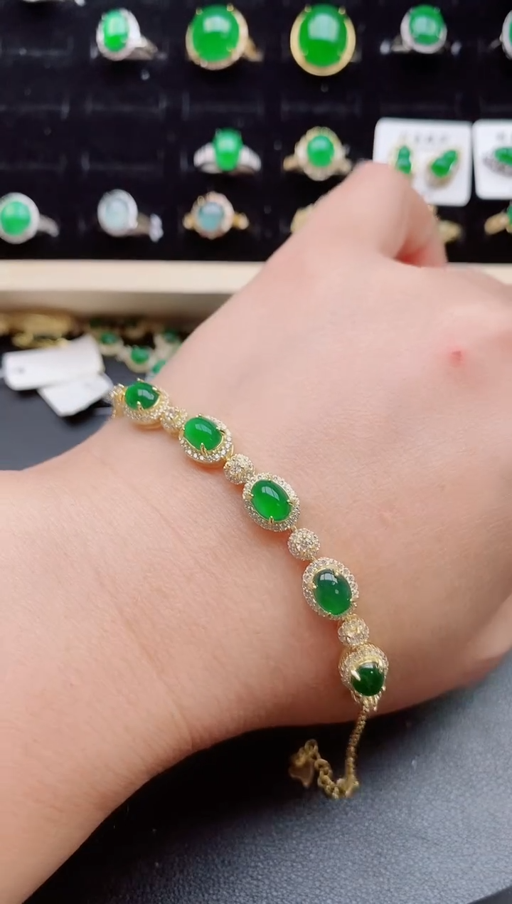 【闪购商品】翡翠手链银S925镶嵌50805508