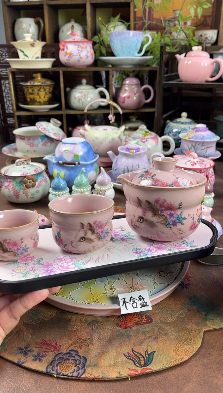 【孤品】汝窑 1壶2杯1个茶盘