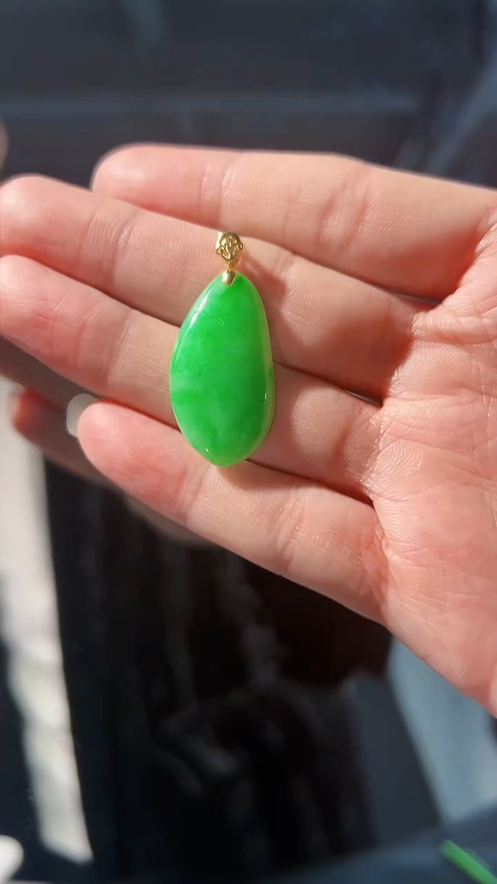 【闪购商品】翡翠颈饰18K金镶嵌缅料A货/支持复检/一件