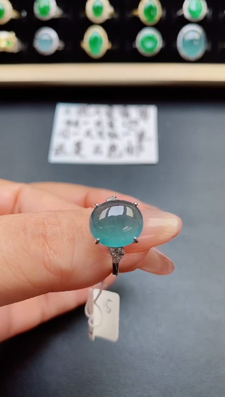 翡翠戒指银S925镶嵌1321321