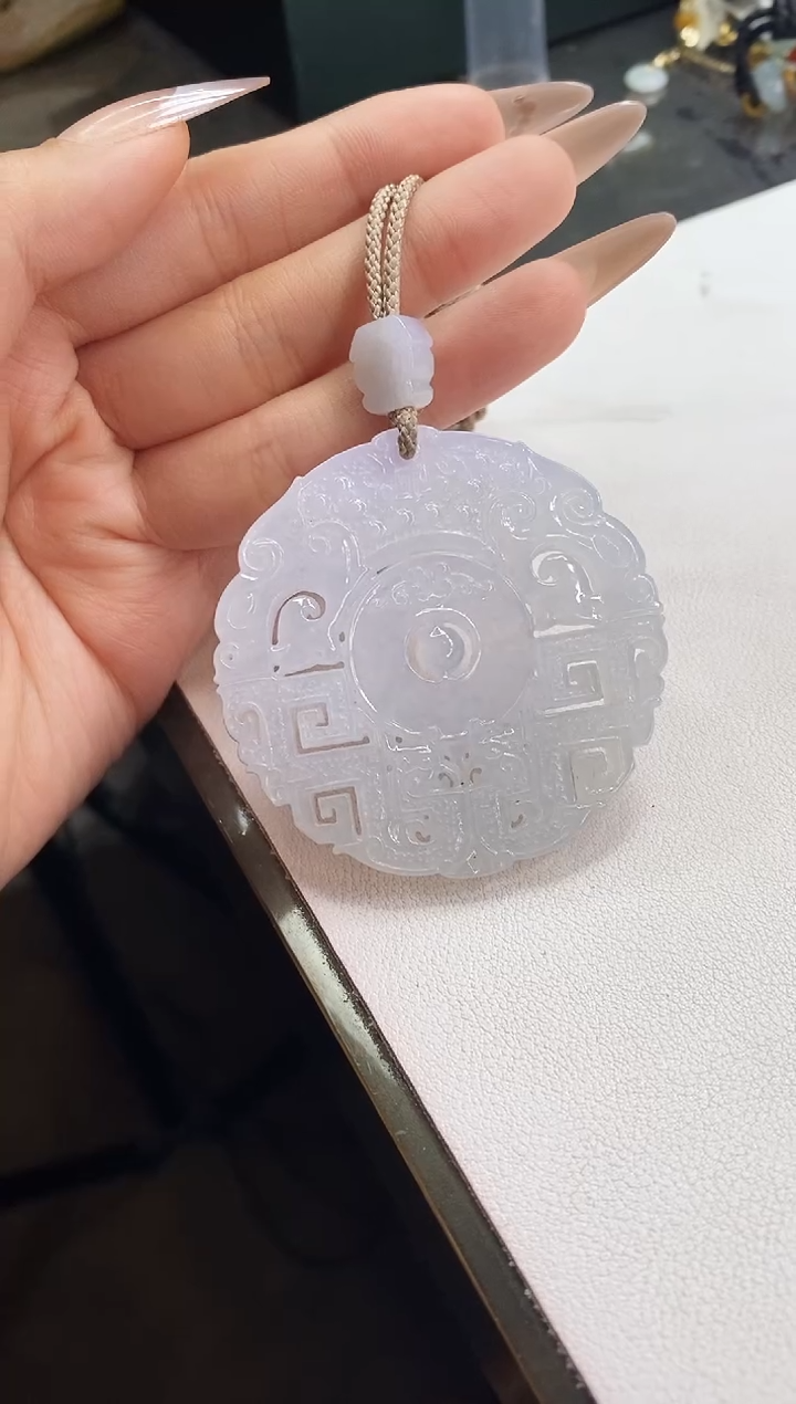 【闪购商品】翡翠颈饰未镶嵌仿古无事牌