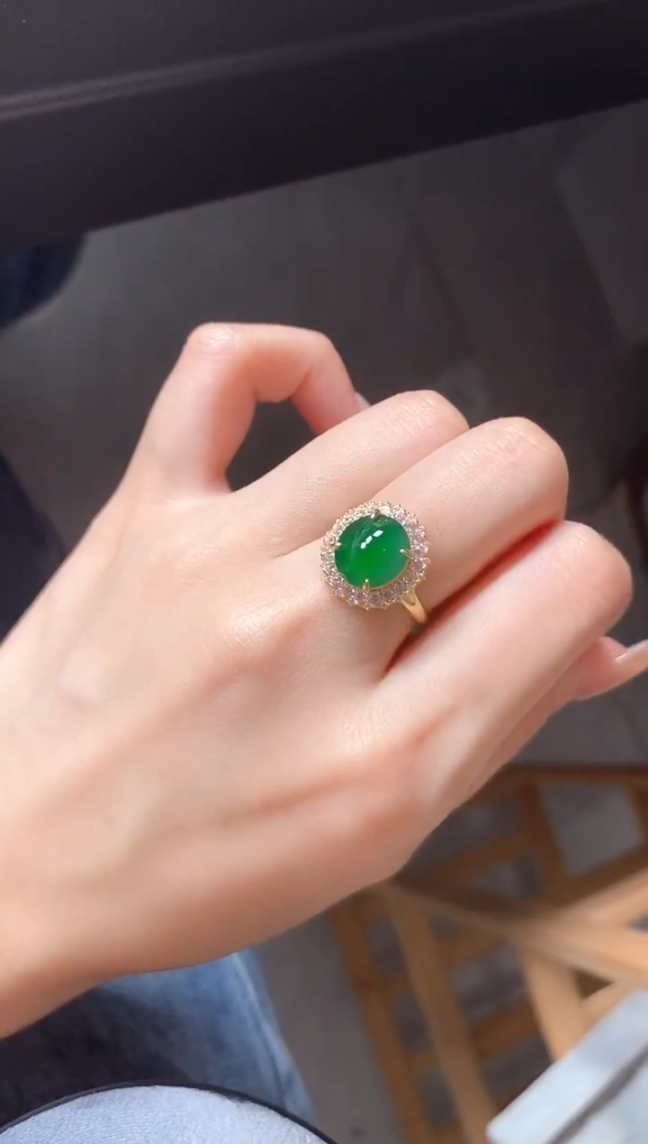 银S925镶嵌戒指翡翠111