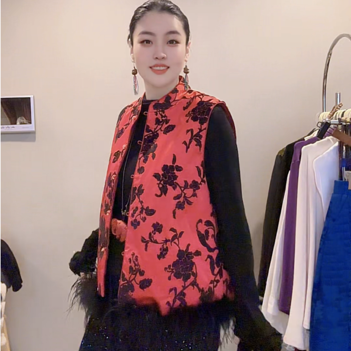 4046｛事事如意｝新中式原创设计时尚百搭宽松夹棉国风马甲