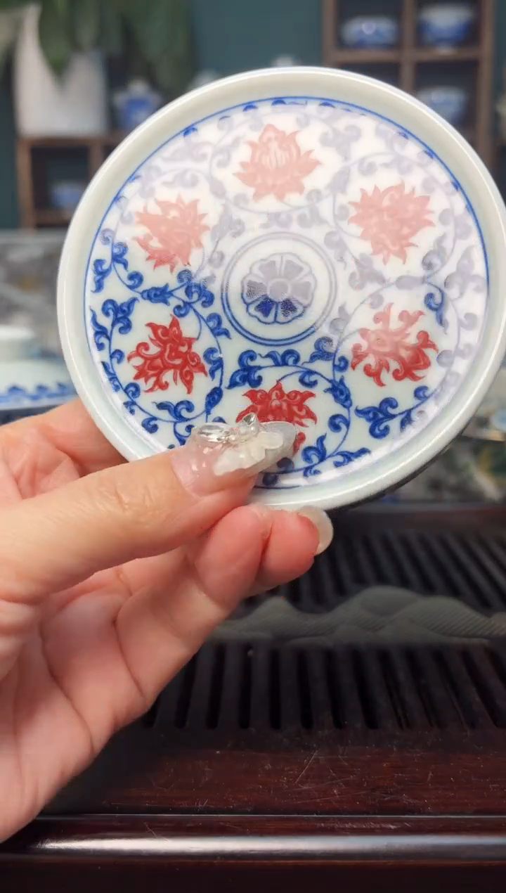 【闪购商品】景德镇龙御陶瓷高温陶瓷茶具七承堂盖置