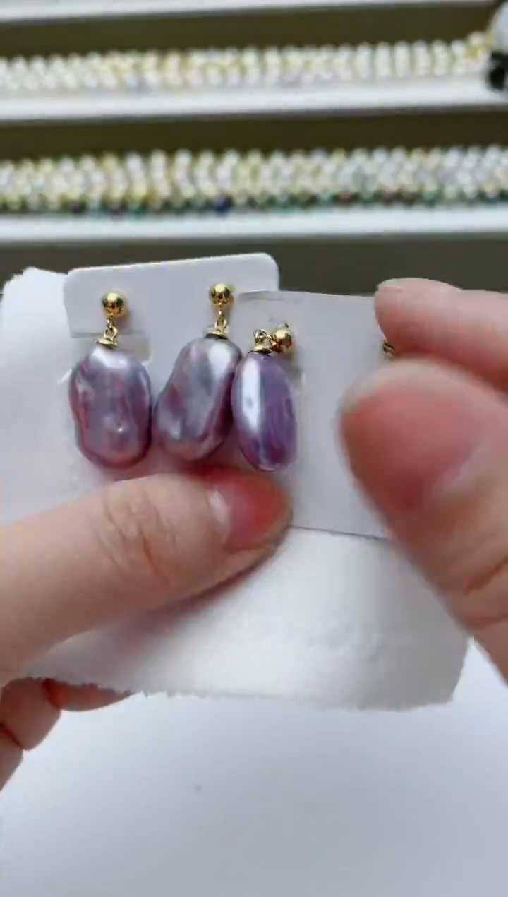 【闪购商品】淡水珍珠耳饰银S925镶嵌A34