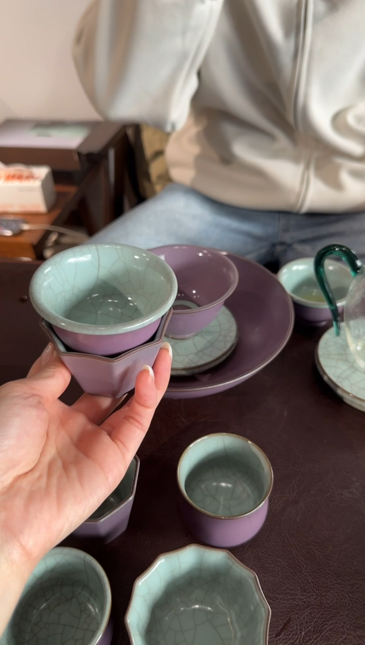 瓷快***妈程智强 紫韵双环 二才盖碗加古井八方加压手