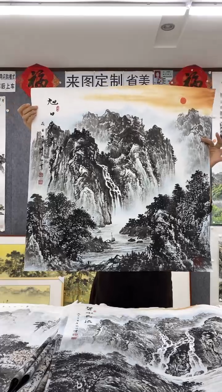 国画福利！沈泳江手绘 四尺斗方68*68cm
