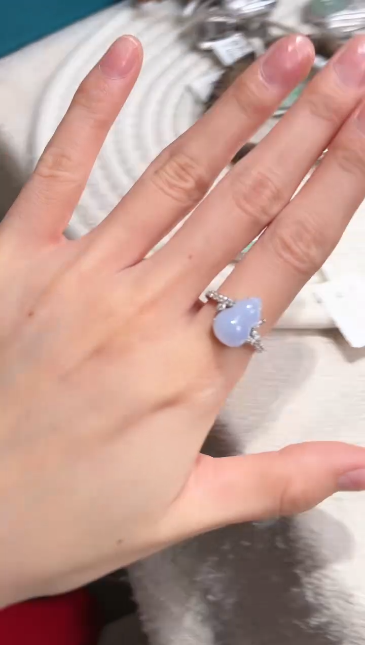 银S925镶嵌戒指翡翠戒指