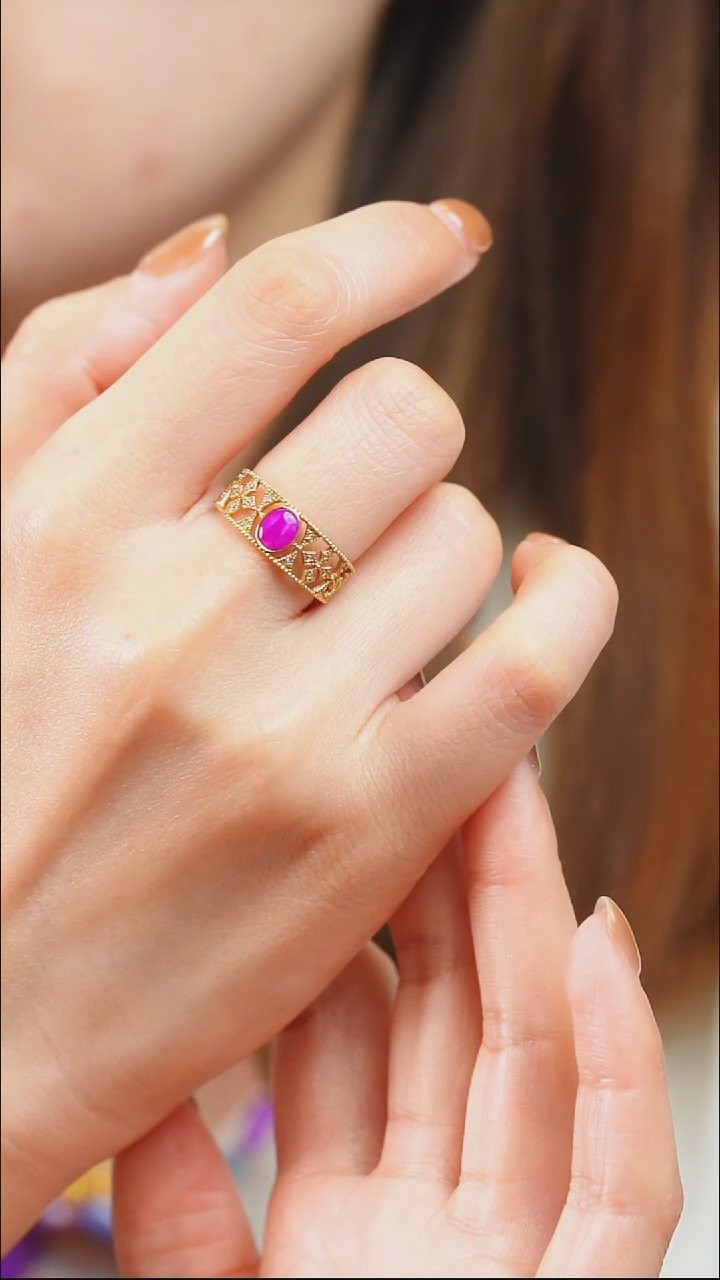 18K金镶嵌苏纪石（舒俱来）戒指3