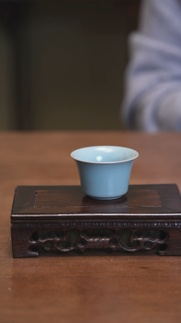 【闪购商品】Y宝丰宋官窑原产地汝瓷小马蹄杯（微瑕）