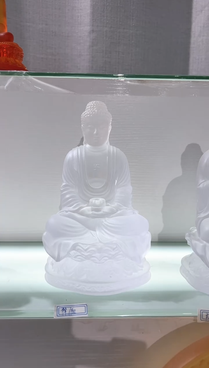 【闪购商品】泥塑古法琉璃20公分阿弥陀佛摆件