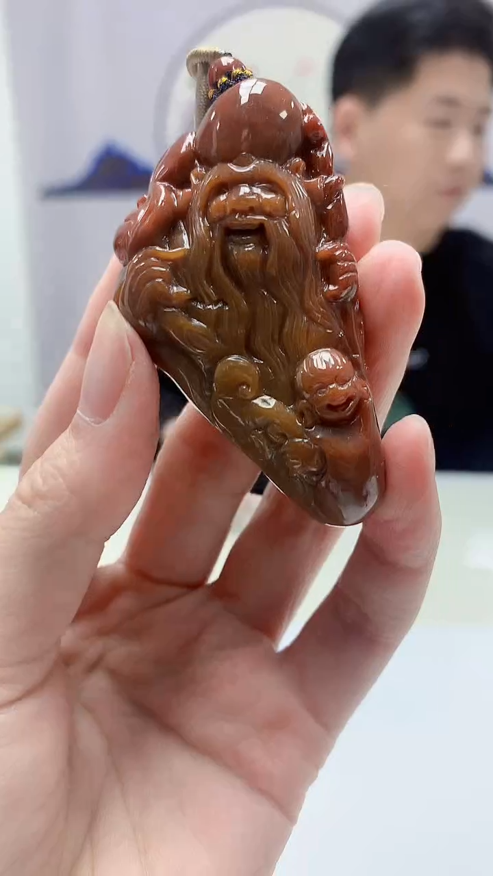【闪购商品】定制翡翠未镶嵌4917zm-毛货挂件寿星162