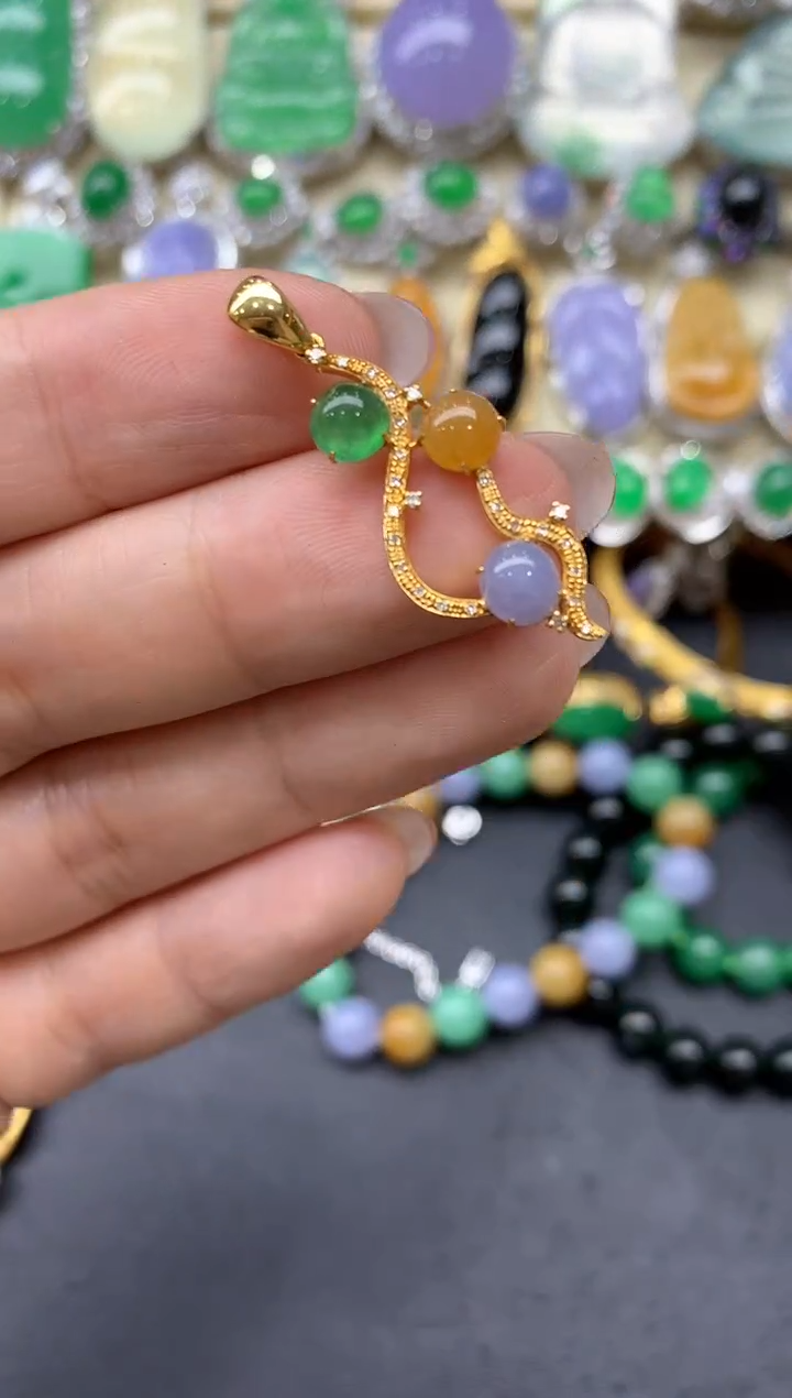 【闪购商品】翡翠颈饰18K金镶嵌328-中国好珍宝