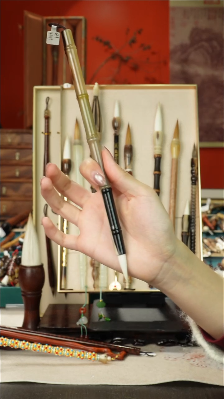 67号闪孤品高货毛笔链接 清水试笔 蘸墨不退