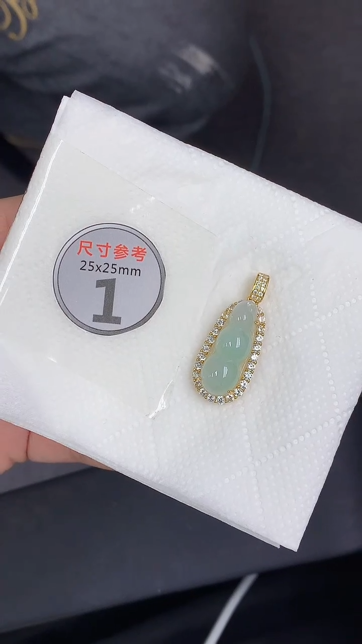 颈饰银S925镶嵌翡翠天然缅甸A货百元以上9元证书费自理