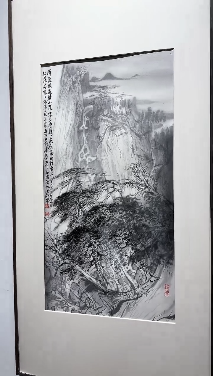 【闪购商品】国画炳山艺术-唐利中山水2平尺（带框）