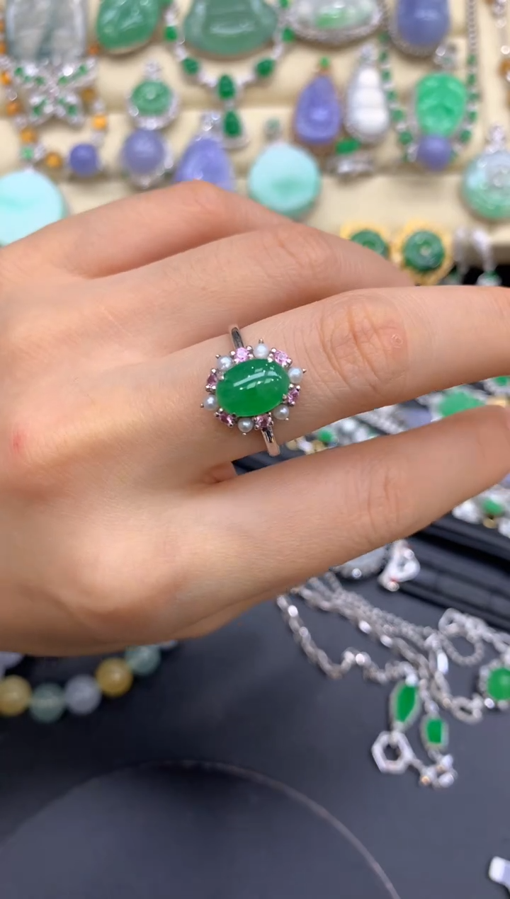 【闪购商品】翡翠戒指18K金镶嵌388-中国好珍宝