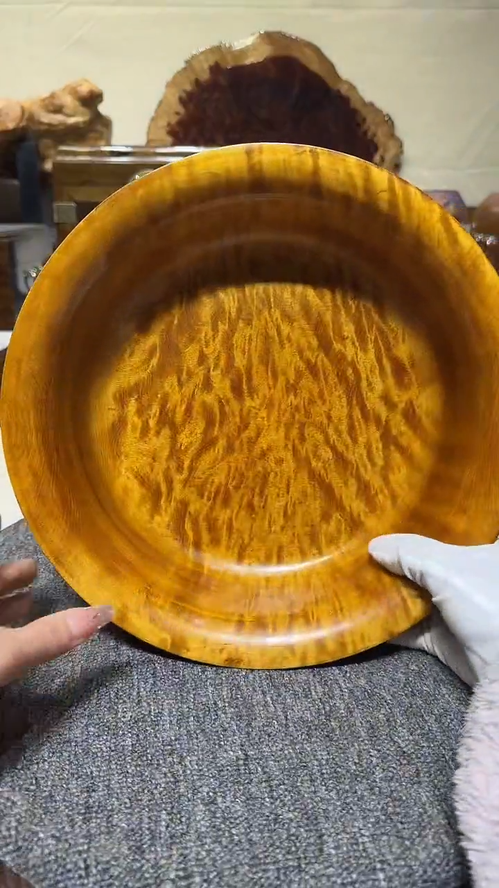 金丝楠木老料满水波聚宝盆 28.1-8.2cm