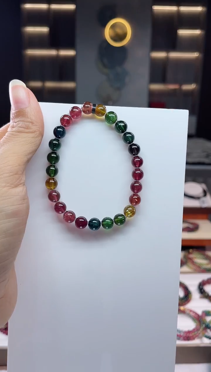 未镶嵌老矿碧玺单圈手串10mm+碧玺（多样性发一条）Q