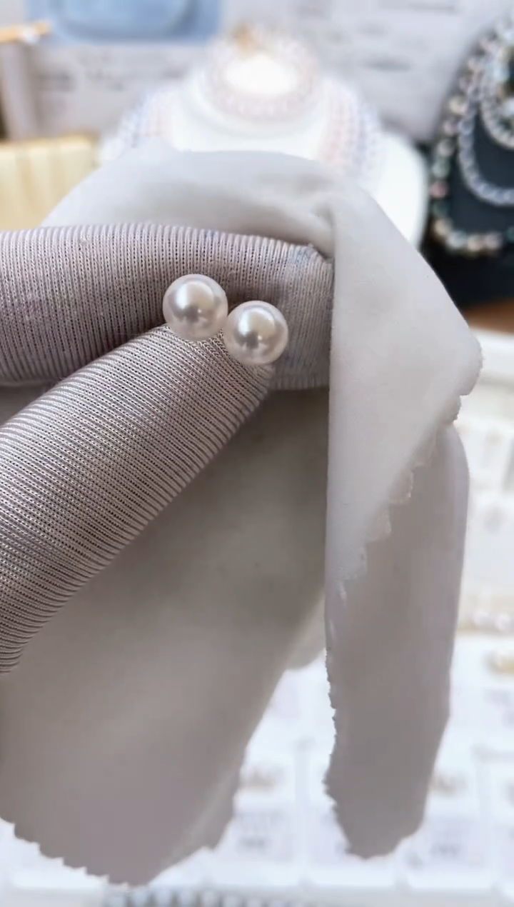 【闪购商品】海水珍珠耳饰18K金镶嵌特选福利6-7mm不退不换