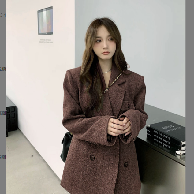 【高品质】-老钱风西装毛呢外套设计师款中长款9806