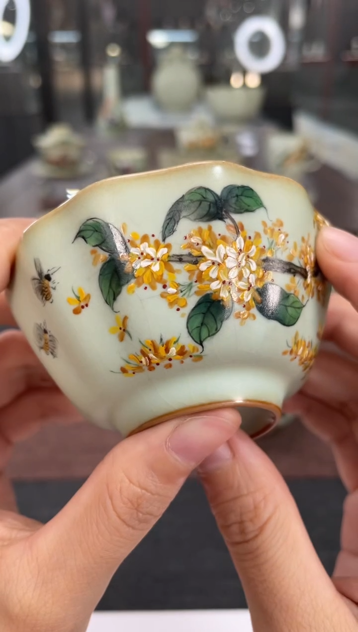 【闪购商品】余秀华彩绘牡丹杯桂花