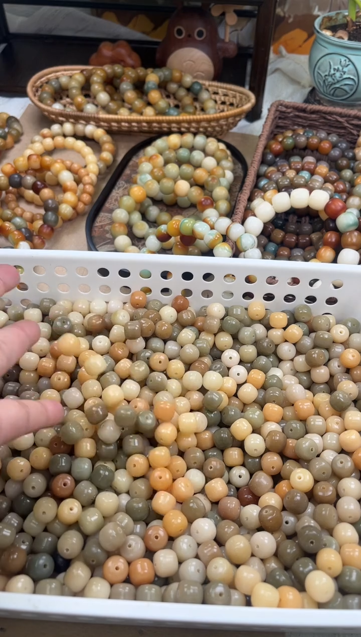 手串菩提根/象牙果a100 卡12+ 水磨天然微瑕50 颗