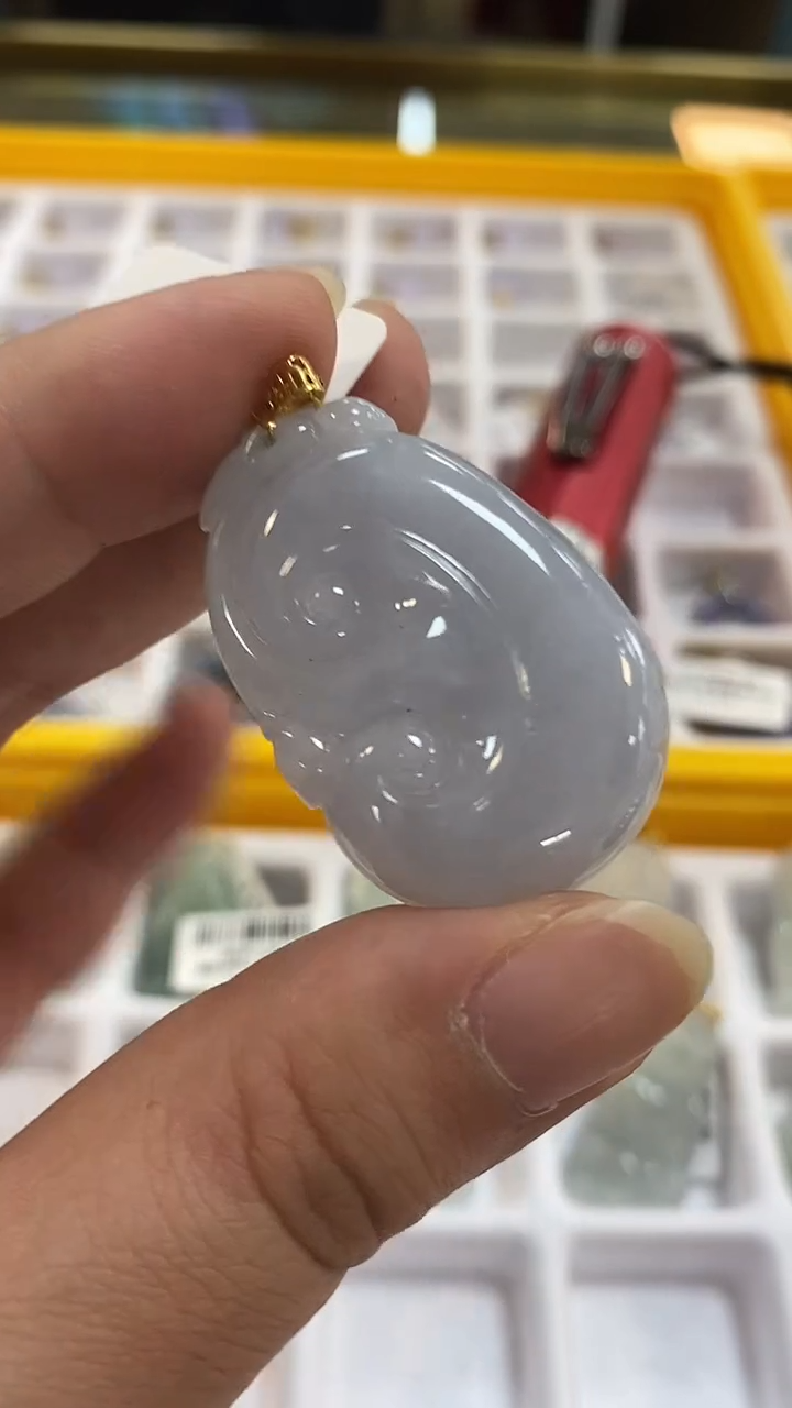 【闪购商品】翡翠挂件18K金镶嵌翡翠10453