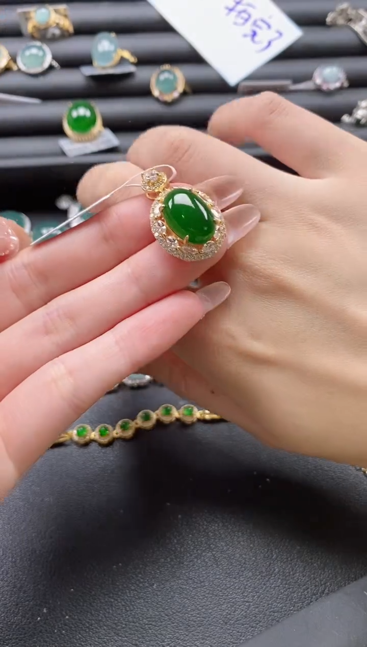 【闪购商品】翡翠戒指银S925镶嵌51151·1·41