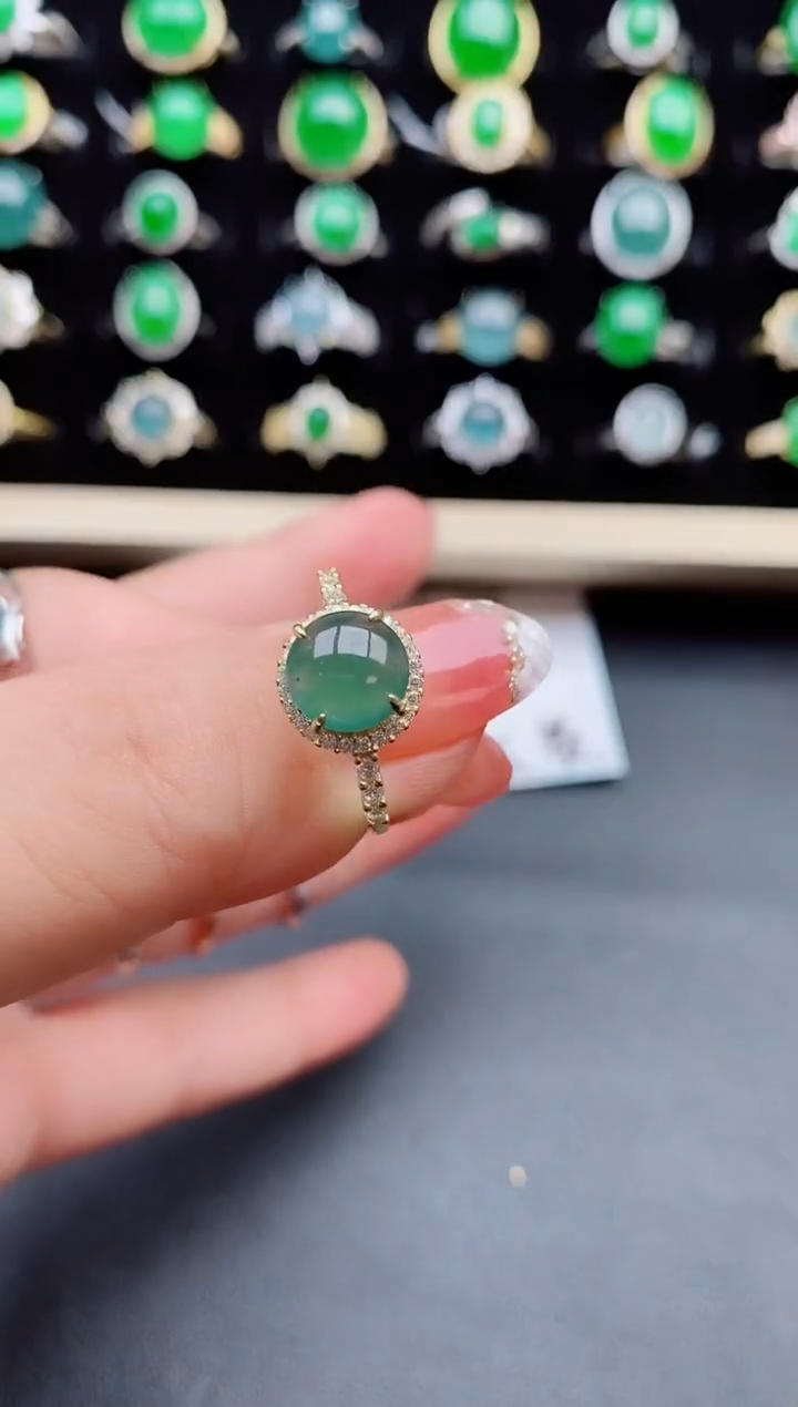 【闪购商品】翡翠戒指银S925镶嵌5080550