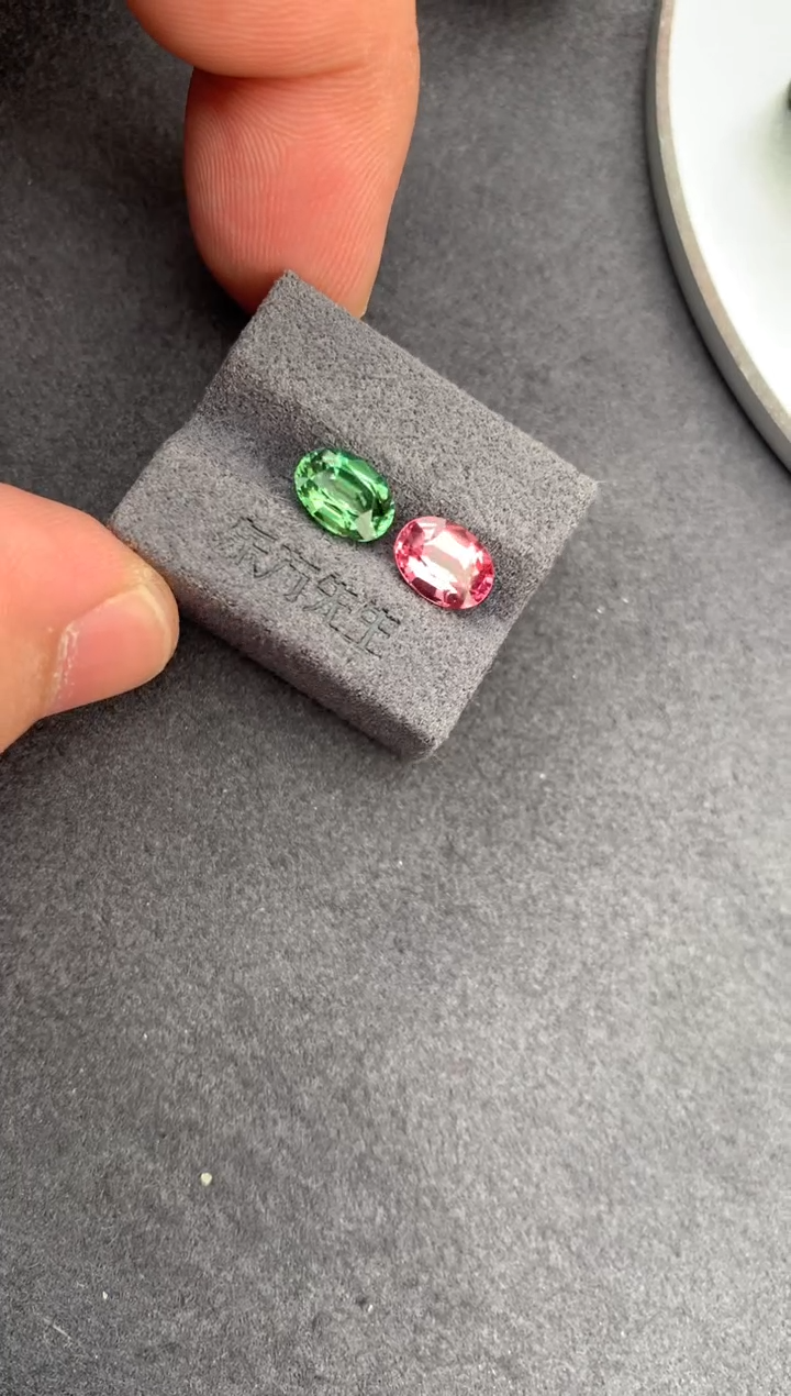 未镶嵌珠宝半成品碧玺2.8ct撞色碧玺  AH  定制